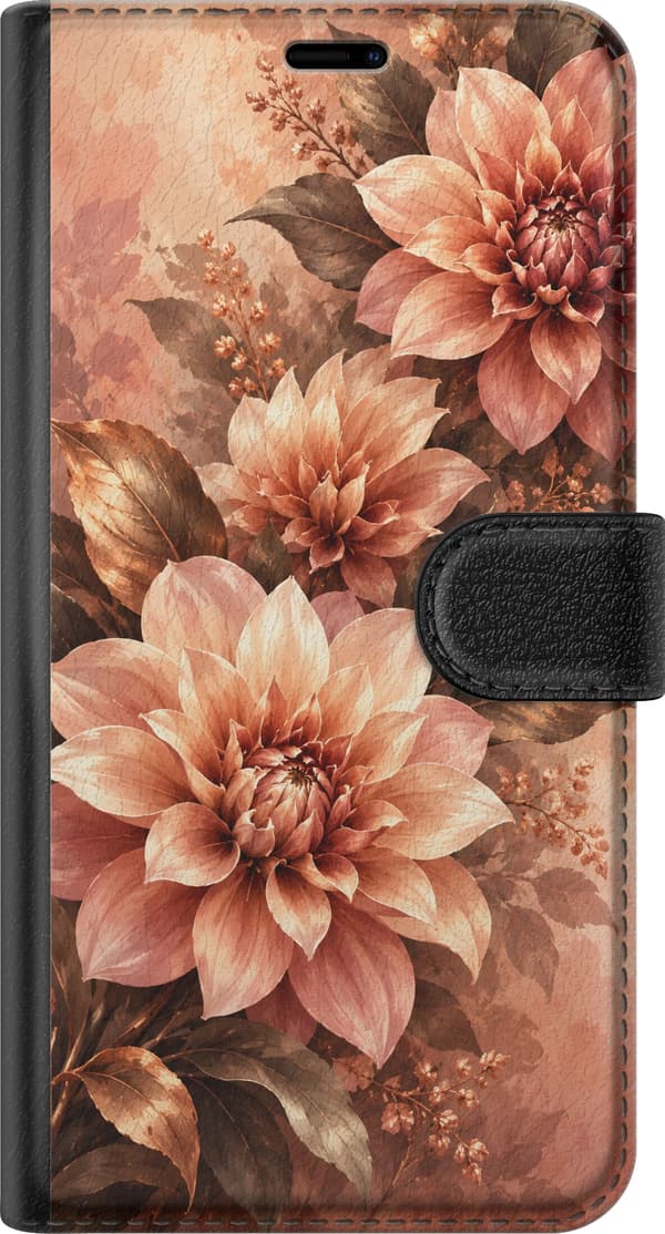 Kompatibel Tegnebogsetui til OnePlus 7 Kobberdahliaer orange