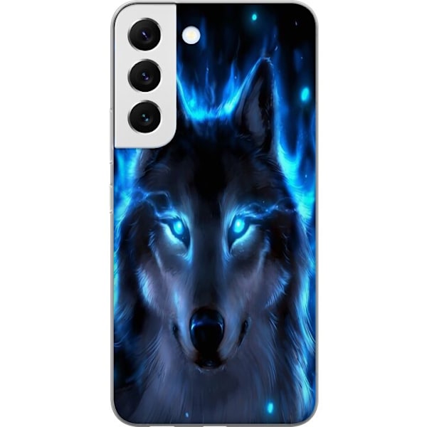 Samsung Galaxy S22 5G Läpinäkyvä kuori Sininen susi