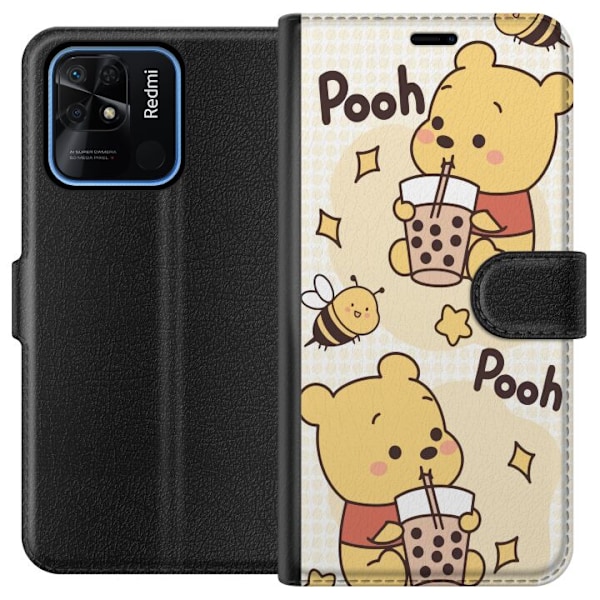 Xiaomi Redmi 10C Tegnebogsetui Nalle Pooh-stil - klassisk bjørnemotiv i en ny fortolkning