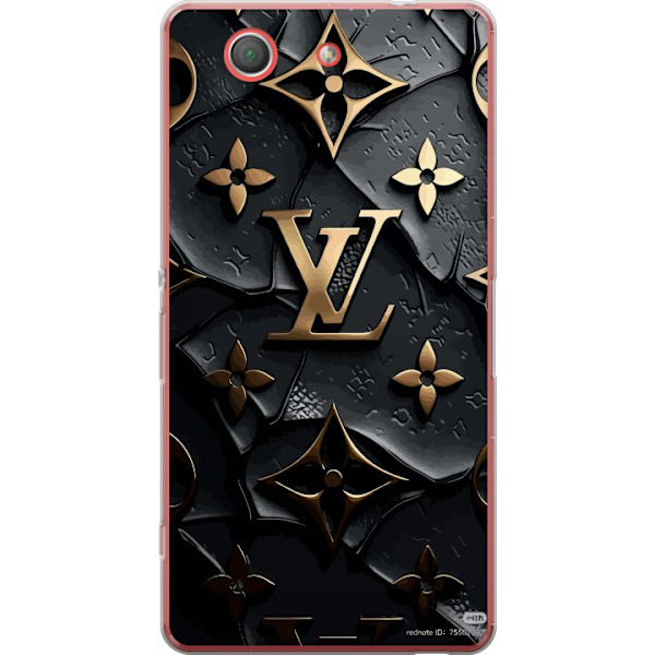 Sony Xperia Z3 Compact Genomskinligt Skal Louis Vuitton Dark Mode Design Svart Lyx Stil Fashion Populärt Grafiskt Mönster Modeikon Lyxmärke