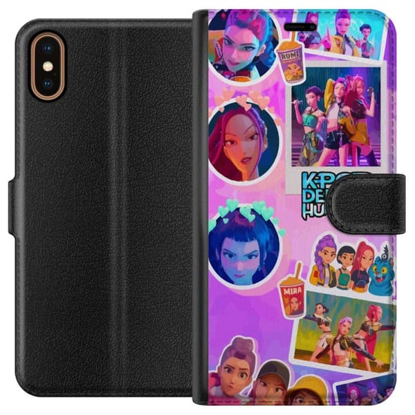 Kompatibel Tegnebogsetui til Apple iPhone X Kawaii KPop Demon Hunters-vinylsamlefigur