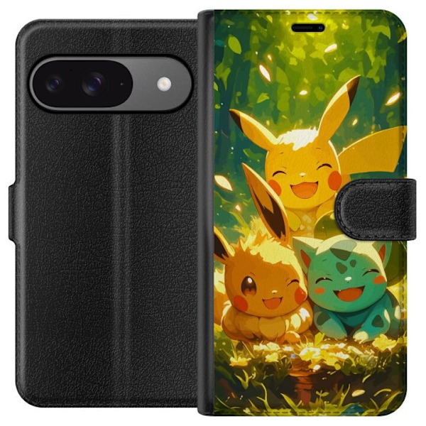 Google Pixel 9 Pro Lompakkokotelo Pixelmonster pelityyli - vä