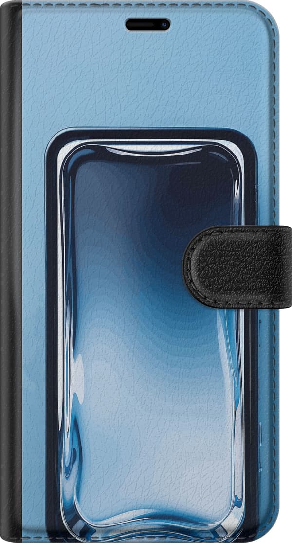 Kompatibel Tegnebogsetui til Sony Xperia 10 V Abstrakt blå glaseffekt med bløde overgange og blanke reflektioner blå