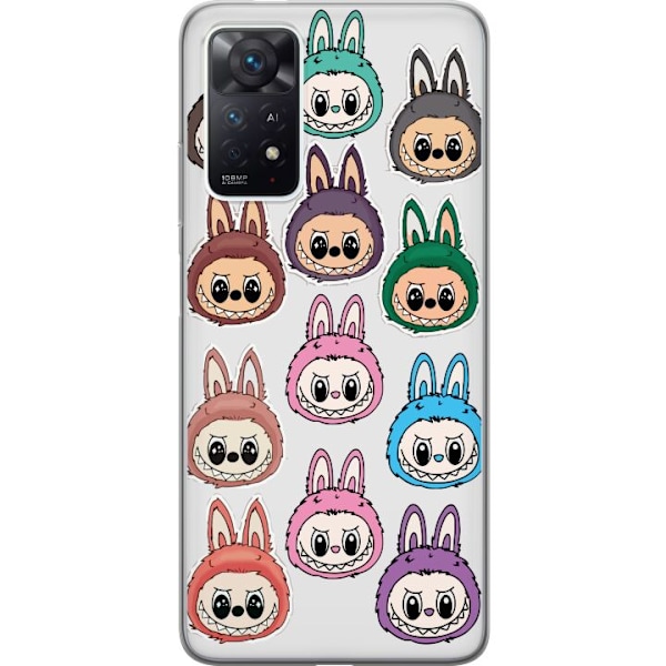Xiaomi Redmi Note 11 Pro Läpinäkyvä kuori Labubu Macaron Mo