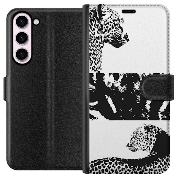 Samsung Galaxy S23+ Plånboksfodral Leopard Faces – trendigt mönster med leopardansikten