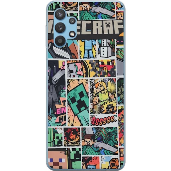 Samsung Galaxy A32 5G Läpinäkyvä kuori Minecraft Taide