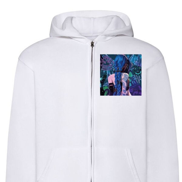 Zip-Hoodie | Hættetrøje med Lynlås til Voksne Svampetrøjen hvid L