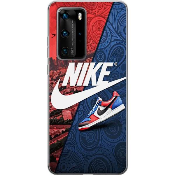 Huawei P40 Pro Genomskinligt Skal Nike Logotyp Röd Blå Sneaker Stil Sport Fashion Populärt Swoosh Motiv Träningskläder Grafisk Ikon