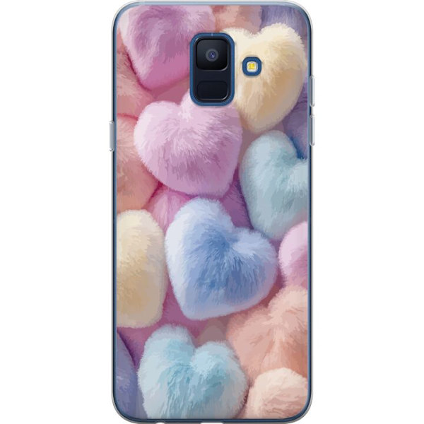 Samsung Galaxy A6 (2018) Genomskinligt Skal Hjärtan Kärlek Grafisk Design Romantiskt Motiv Populärt Symbol Grafiskt Mönster Dekoration