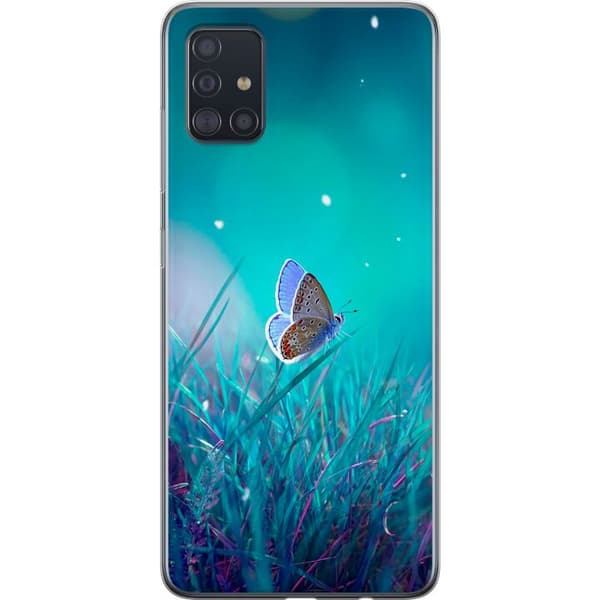 Kompatibel Mobilcover til Samsung Galaxy A51 Blå sommerfugl