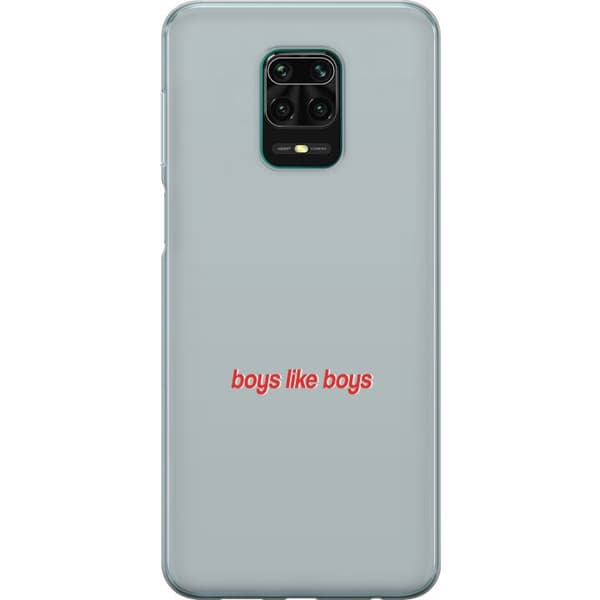 Kompatibelt Mobildeksel til Xiaomi Redmi Note 9 Pro Boys Like Boys text grå