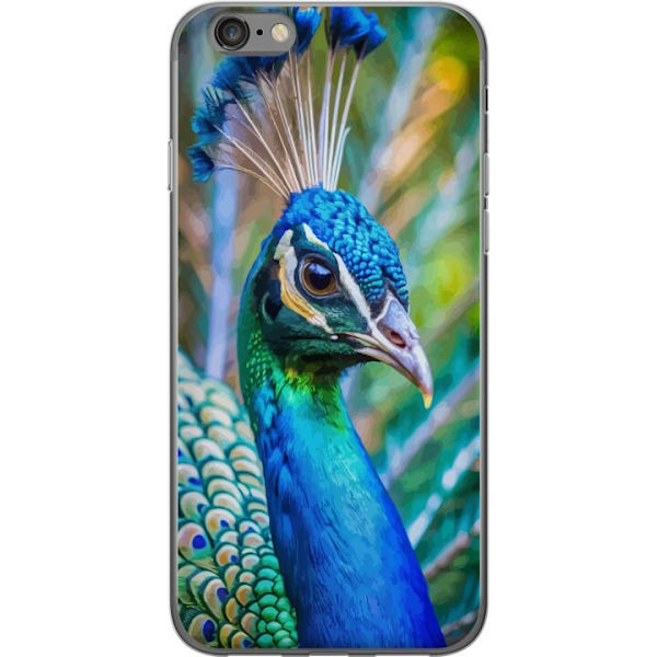 Apple iPhone 6 Läpinäkyvä kuori Pavun Sulat Värikäs Design Lintuaihe Eksoottinen Graafinen Suunnittelu Luonto Ylellinen Koristelu