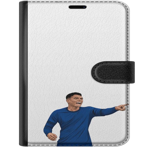Kompatibelt Plånboksfodral till Apple iPhone Duo Silva vit - Thiago Silva i blå matchtröja mot vit bakgrund vit