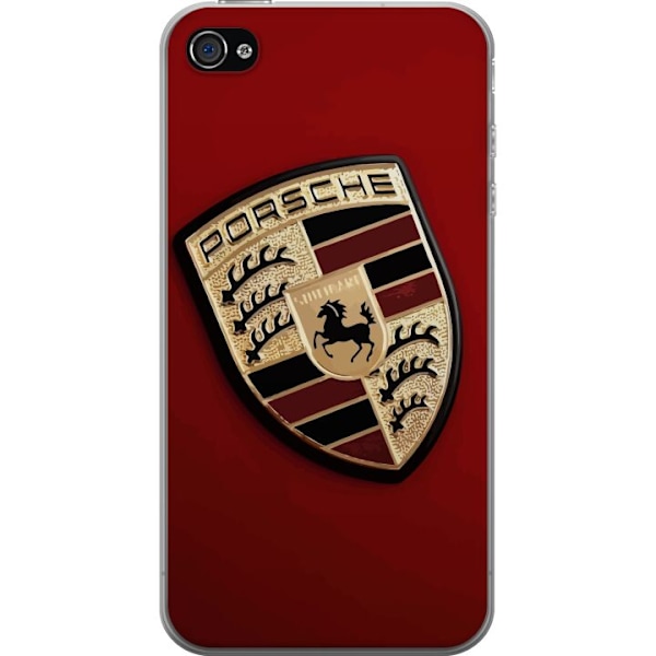 Apple iPhone 4 Gennemsigtig cover Mobil etui med stilfuld Porce-logo i sort og hvid