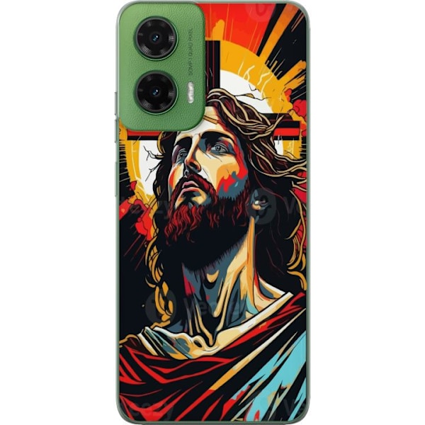 Motorola Moto G35 Läpinäkyvä kuori Jeesus ja Kortti - uskonnollinen motiivi syvällä symboliikalla