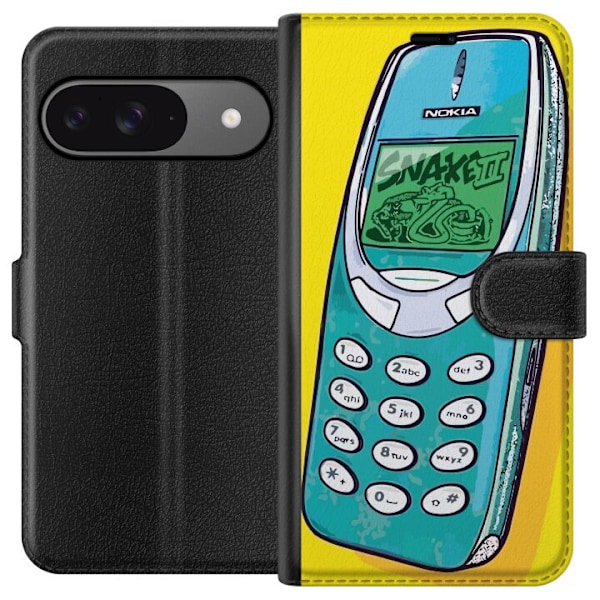 Google Pixel 9 Tegnebogsetui Nokia 3310, Snake 2, hold sorteri