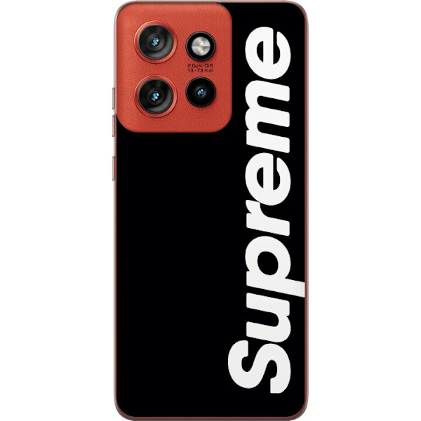 Motorola Edge 50 Neo Gennemsigtig cover Supreme Sort Hvid Streetwear Design Klassisk Modeikon Trend Urban Stil Grafiskt Motiv Populær