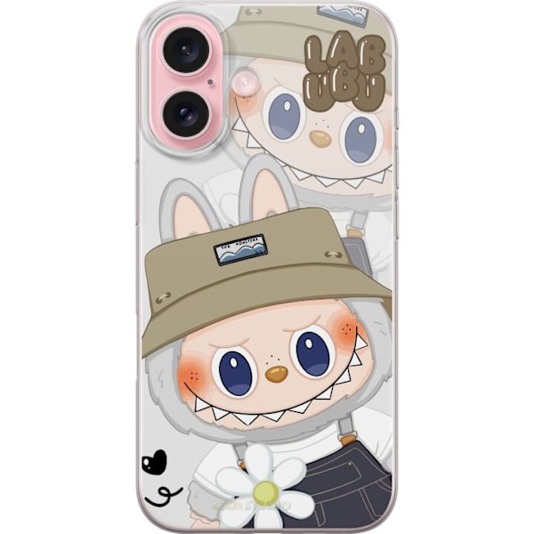 Apple iPhone 16 Gennemsigtig cover Labubu Minimal Mood - Enkel og stilren monsterdesign