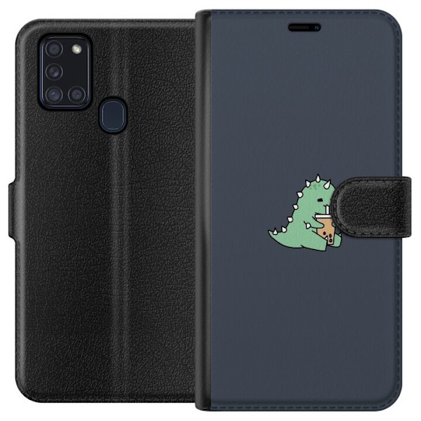 Samsung Galaxy A21s Tegnebogsetui Dinosaurie