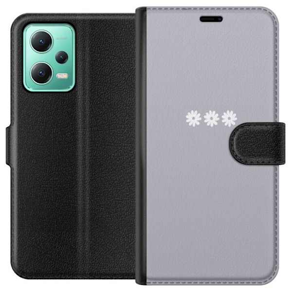 Xiaomi Redmi Note 12 Tegnebogsetui Lilla Blomminimalisme - sti