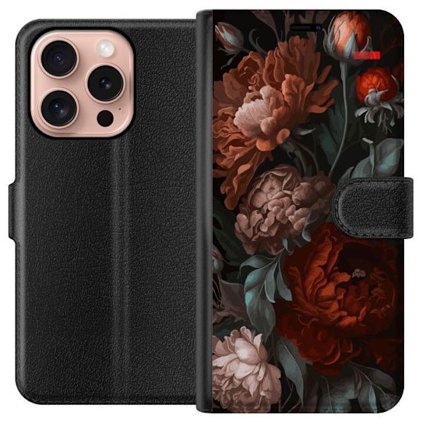 Apple iPhone 16 Pro Lompakkokotelo Blommor