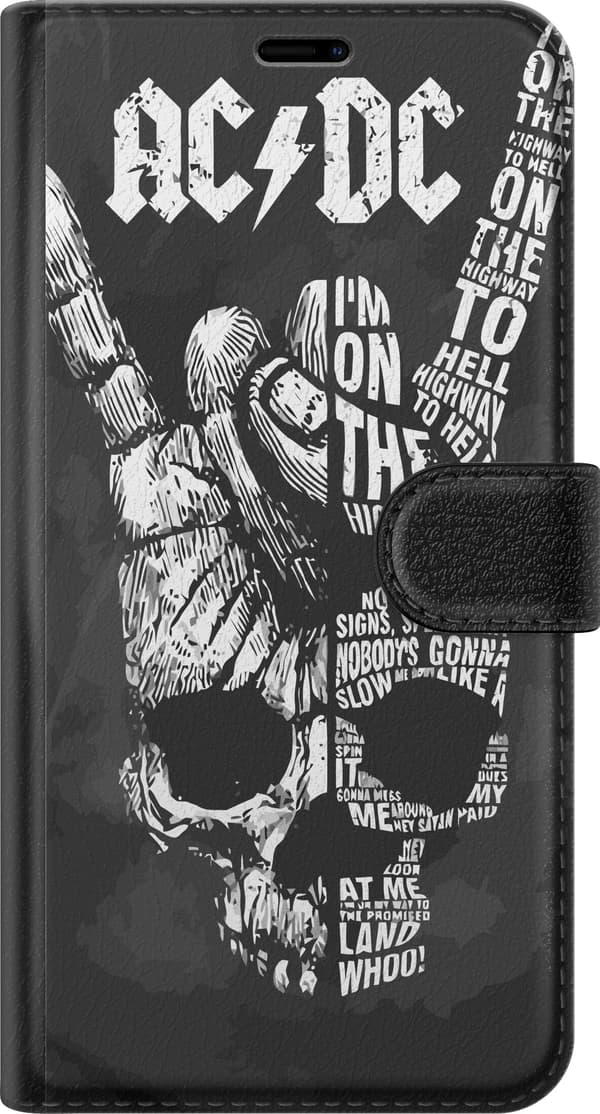 Kompatibelt Plånboksfodral till Samsung Galaxy A54 AC DC Rock Band Musik Gitarr
