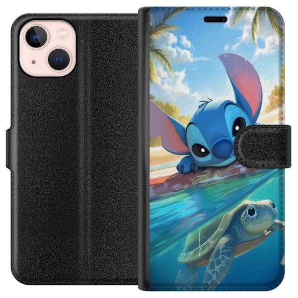 Apple iPhone 13 Lompakkokotelo Stitch kilpikonnalla - söpö s