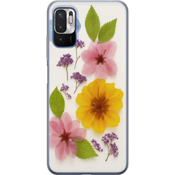Xiaomi Redmi Note 10 5G Genomskinligt Skal Pressade blommor