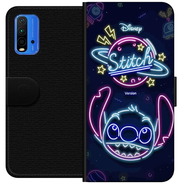 Xiaomi Redmi Note 9 4G Tegnebogsetui Stitch Neon