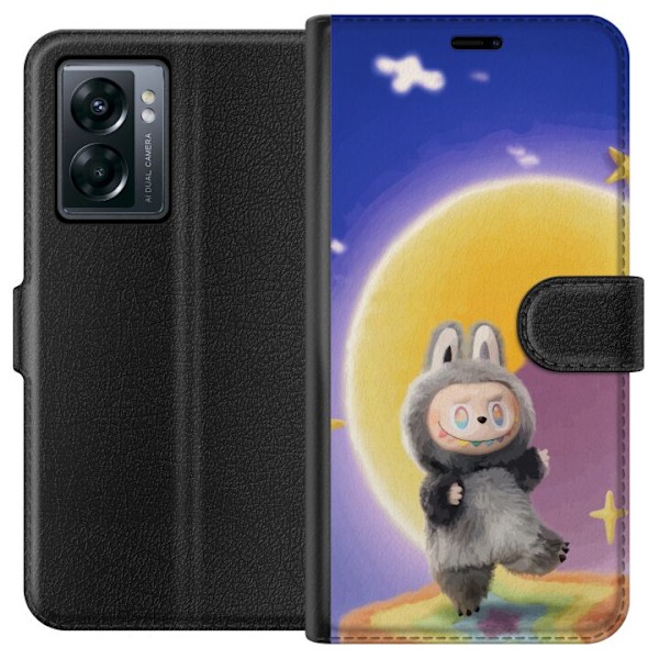 OnePlus Nord N300 Lompakkokotelo Labubu Neon Pop - Neonväri pop-taiteen hirviö