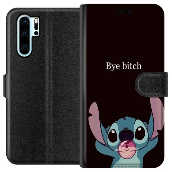 Kompatibelt Lommeboketui til Huawei P30 Pro Bye bitch, Stitch