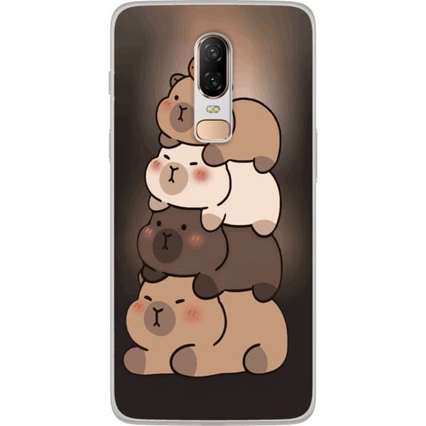 Kompatibelt Mobildeksel til OnePlus 6 Capybara Kawaii Søt Dyrefigur