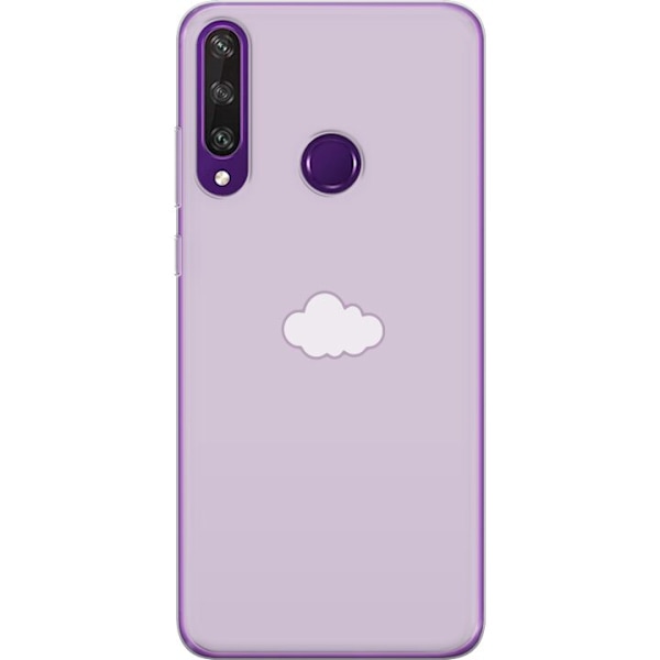 Huawei Y6p Genomskinligt Skal Lila Moln – minimalistiskt moln på lila bakgrund