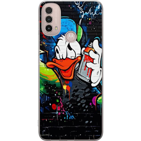 Motorola Moto E40 Läpinäkyvä kuori Kalle Anka Graffiti Disney Design Hauska Lasten Motiivi Väri Graafinen Suosittu Sarja Ikoninen Disney-hahmo