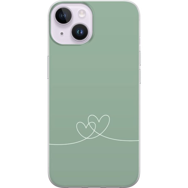 Apple iPhone 15 Läpinäkyvä kuori Vihreä Sydän