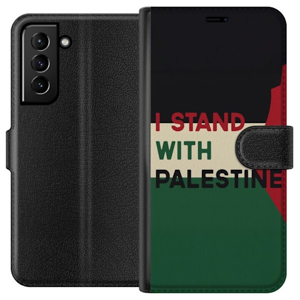 Samsung Galaxy S21+ 5G Plånboksfodral Stand with Palestine – solidaritetsdesign med starkt budskap