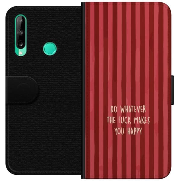 Kompatibelt Lommeboketui til Huawei P40 lite E Gör det som gör dig glad rød