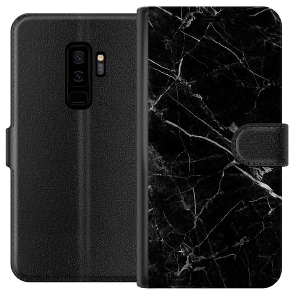 Kompatibelt Lommeboketui til Samsung Galaxy S9+ Sort marmor