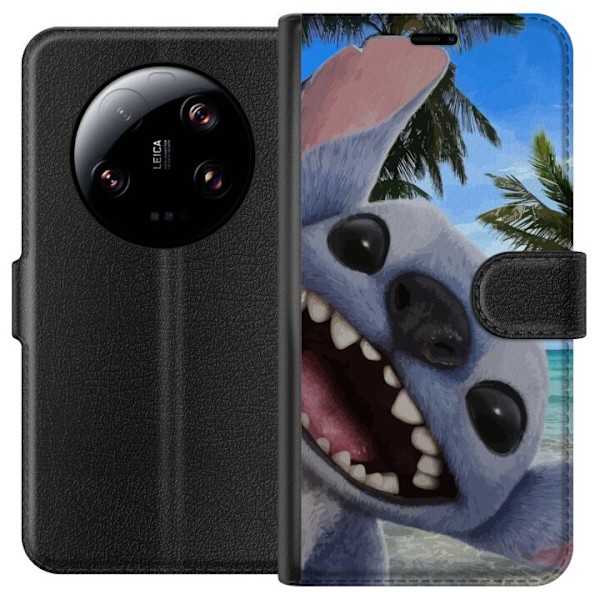 Xiaomi 13 Ultra Lompakkokotelo Stitch-matkapuhelinkotelo, jossa on suloiset ystävyysmaalaukset.