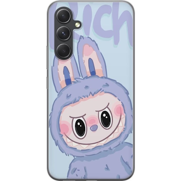 Samsung Galaxy A55 Läpinäkyvä kuori Sininen Jänis Labubu