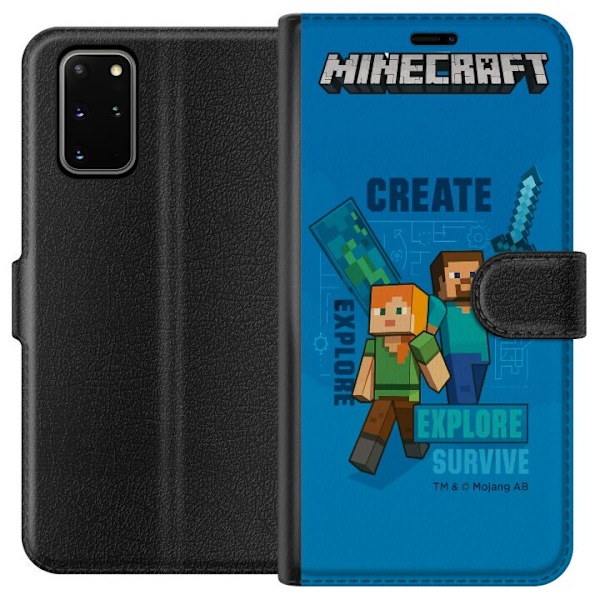 Samsung Galaxy S20+ Lompakkokotelo Minecraft Luolastot