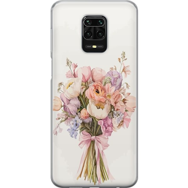 Xiaomi Redmi Note 9S Genomskinligt Skal Mobilskal med färgglad blombukett i romantisk stil