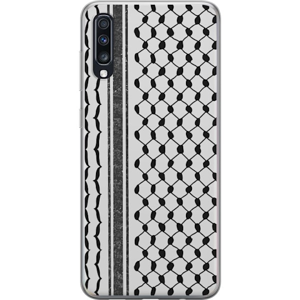 Samsung Galaxy A70 Gennemsigtig cover Palæstinensisk mønster - inspireret af traditionel stil keffiyeh-stof