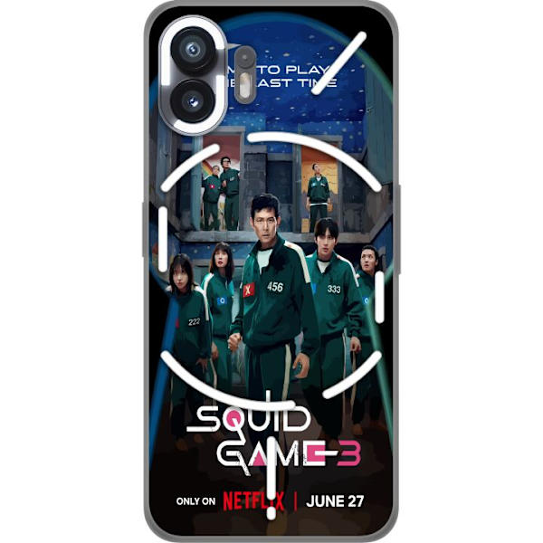 Nothing Phone (2) Genomskinligt Skal Squid Game Säsong 3 Seriefigurer Populärt TV Serie Motiv Ikoner Spänning Drama Asiatisk Design Trend