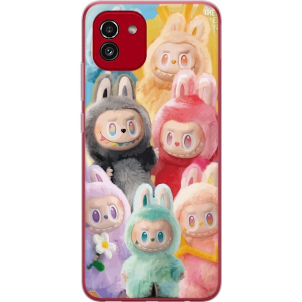 Samsung Galaxy A03 Genomskinligt Skal Labubu Sketch Style – Handritat monster i tusch
