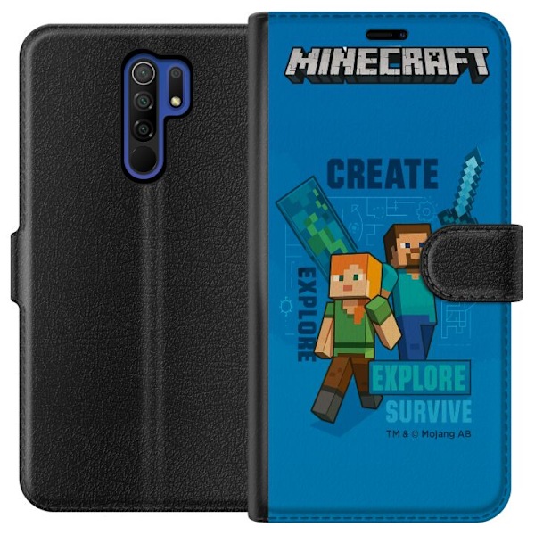 Xiaomi Redmi 9 Tegnebogsetui Minecraft Huler