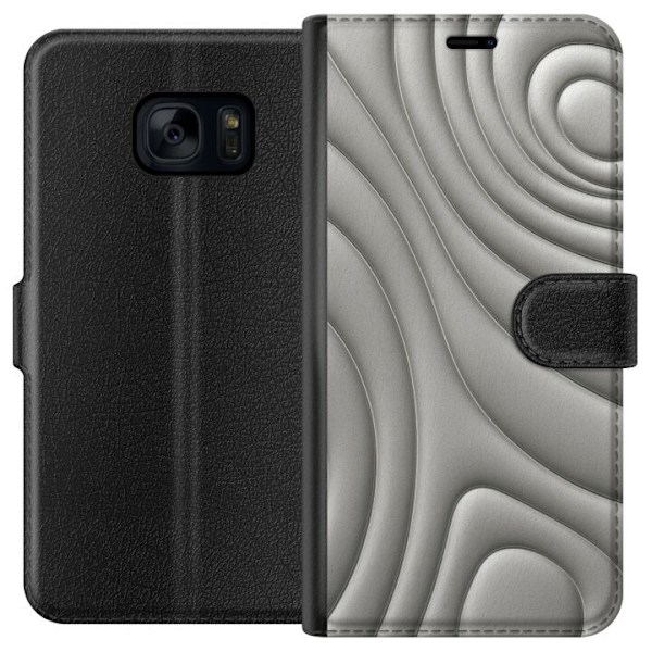 Samsung Galaxy S7 Plånboksfodral Silver Waves
