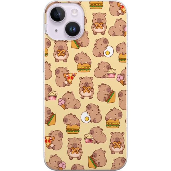 Apple iPhone 15 Läpinäkyvä kuori Kawaii capybara puhelinkotelo useilla söpöillä hahmoilla