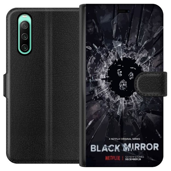 Sony Xperia 10 IV Lompakkokotelo Black Mirror Sci-Fi Netflix -