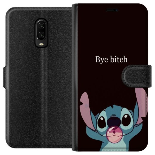 OnePlus 6T Lompakkokotelo Bye bitch, Stitch